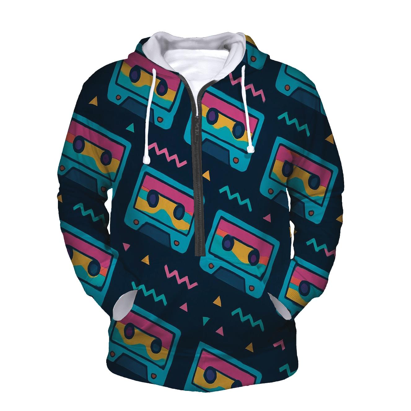 Cassette Wave Pattern heavyweight hoodies