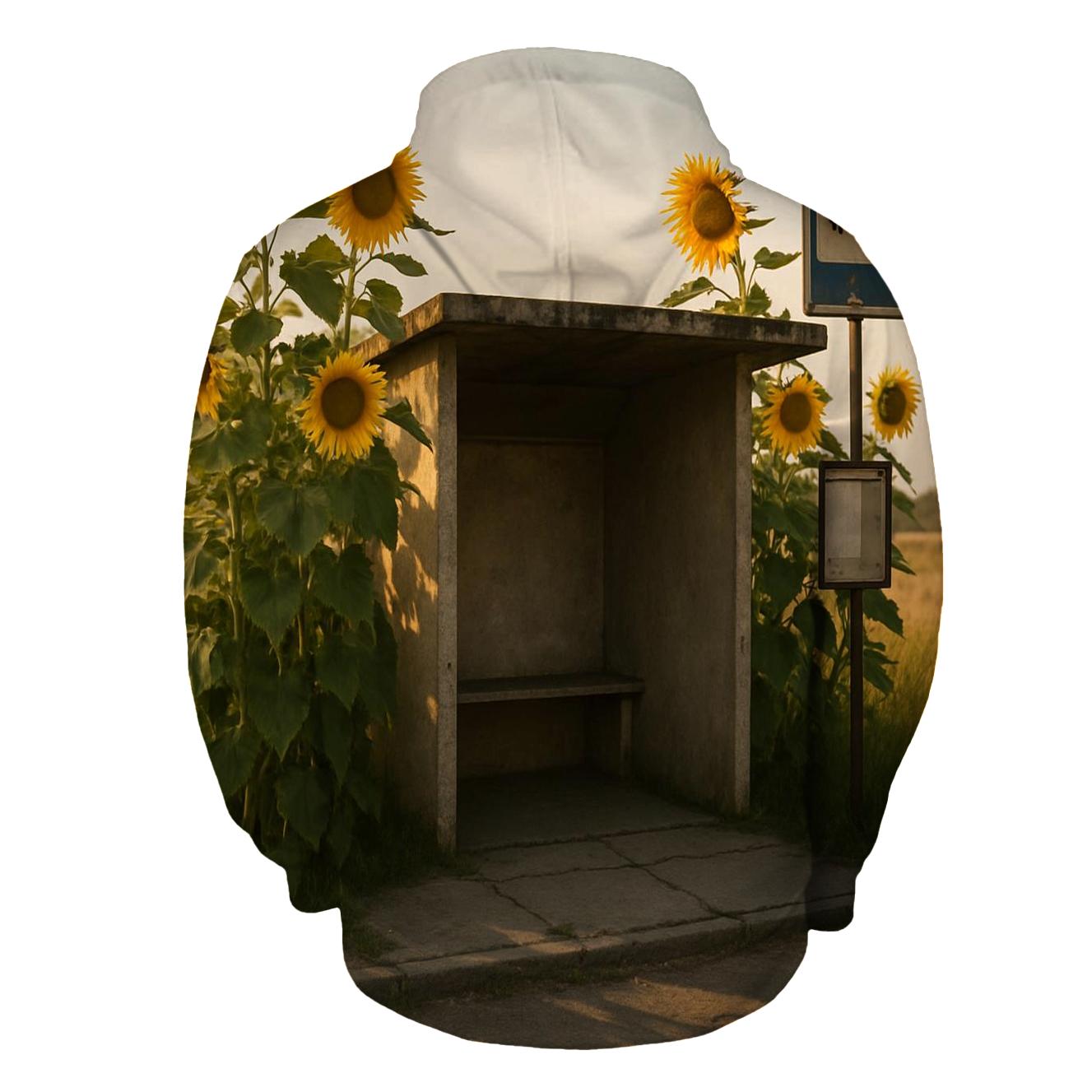 Sunflowers Guarding Rural Bus Stop hoodie trends