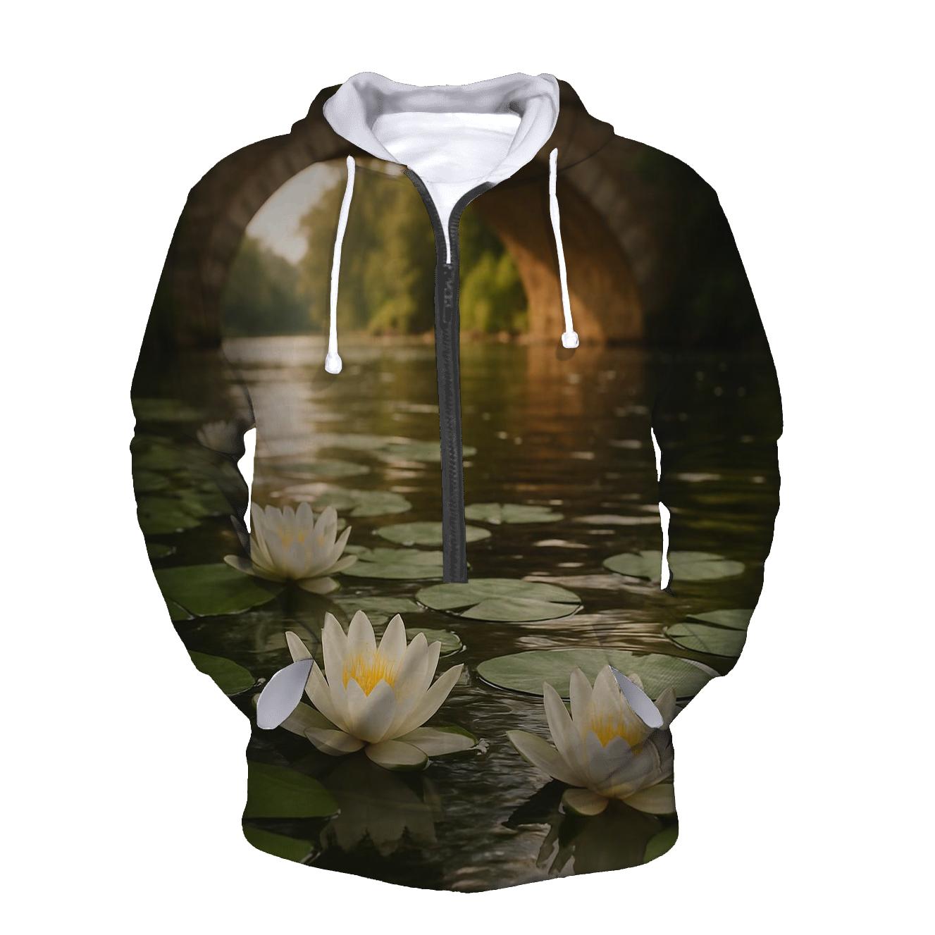 Water Lilies Beneath Old Stone Bridge hoodie trends