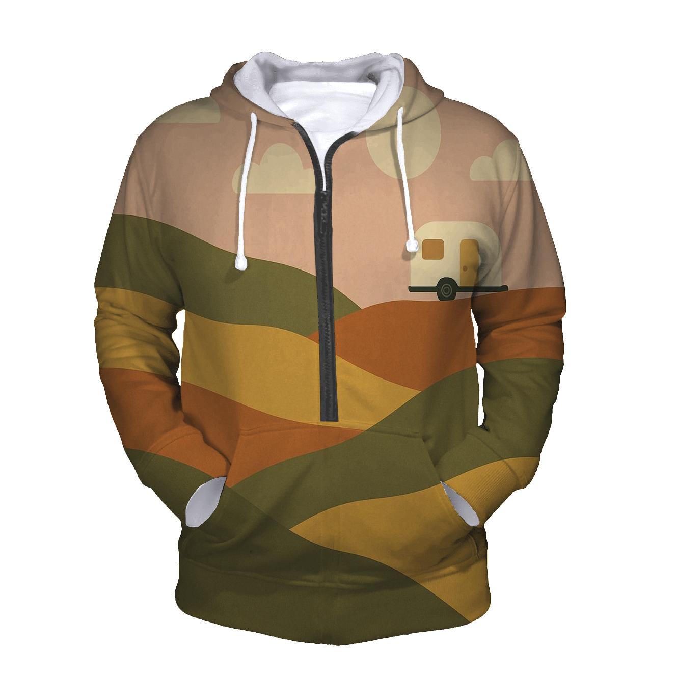 Hillside Caravan Escape premium hoodies