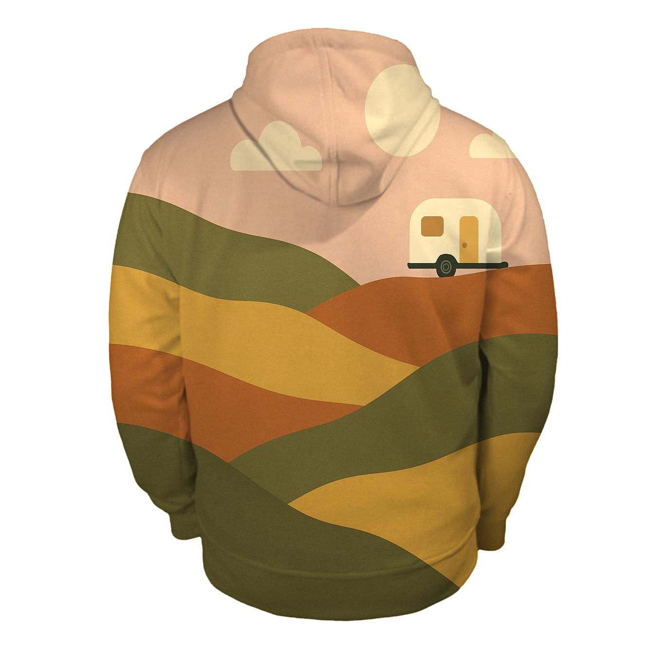 Hillside Caravan Escape premium hoodies