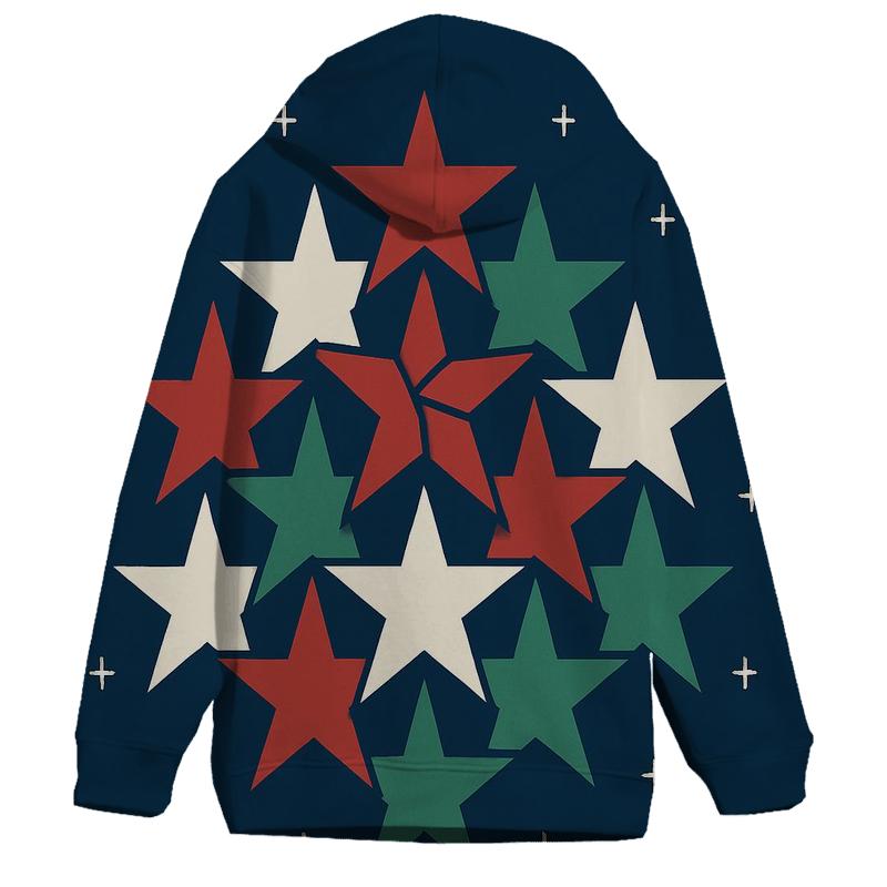 Celestial Noel Star Mosaic pullover hoodies