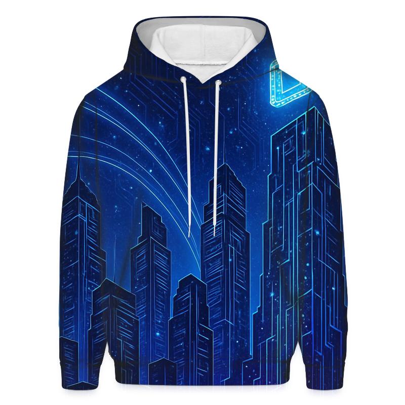 Celestial Circuit Skyline printed hoodies