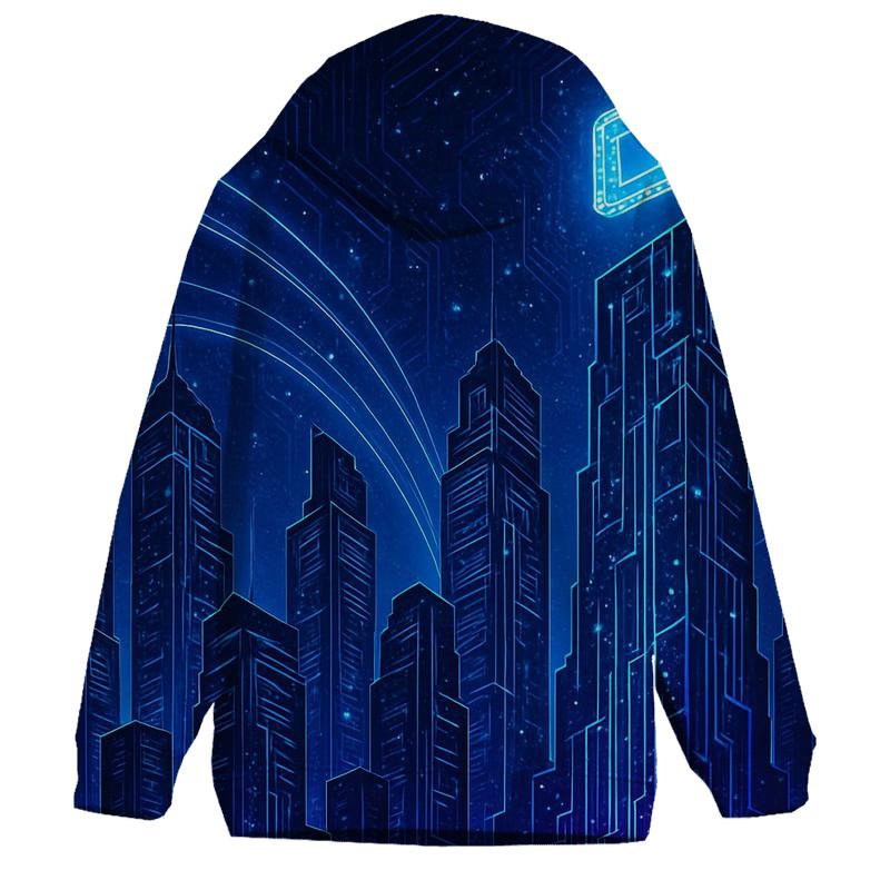 Celestial Circuit Skyline printed hoodies