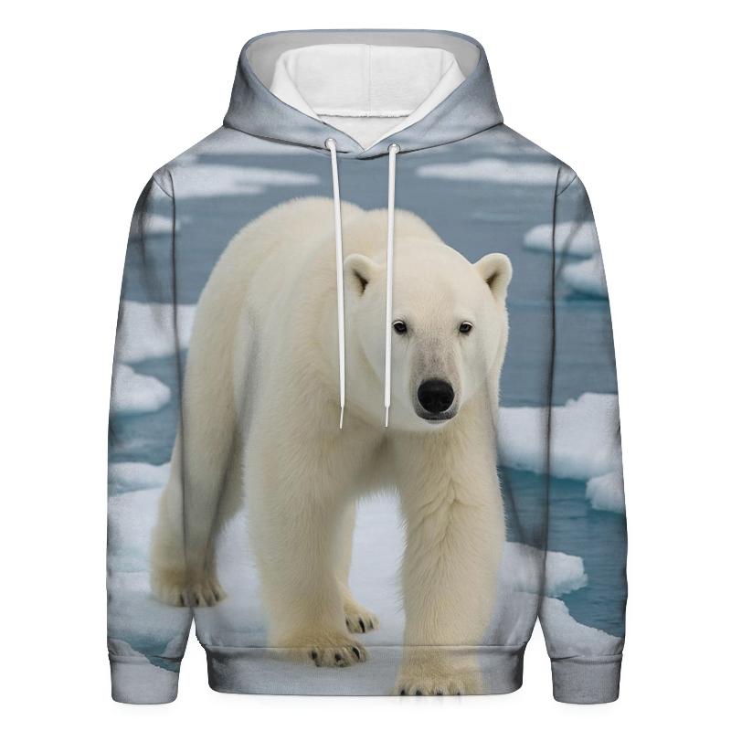 Polar Bear On Drift Ice printed hoodies