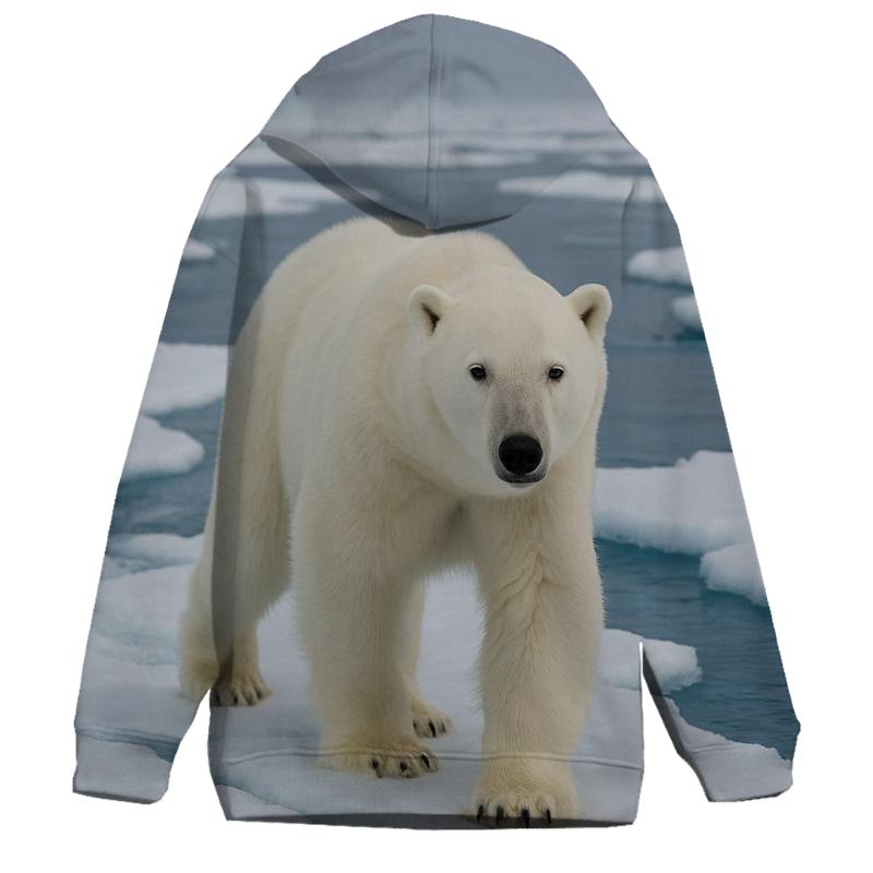 Polar Bear On Drift Ice printed hoodies
