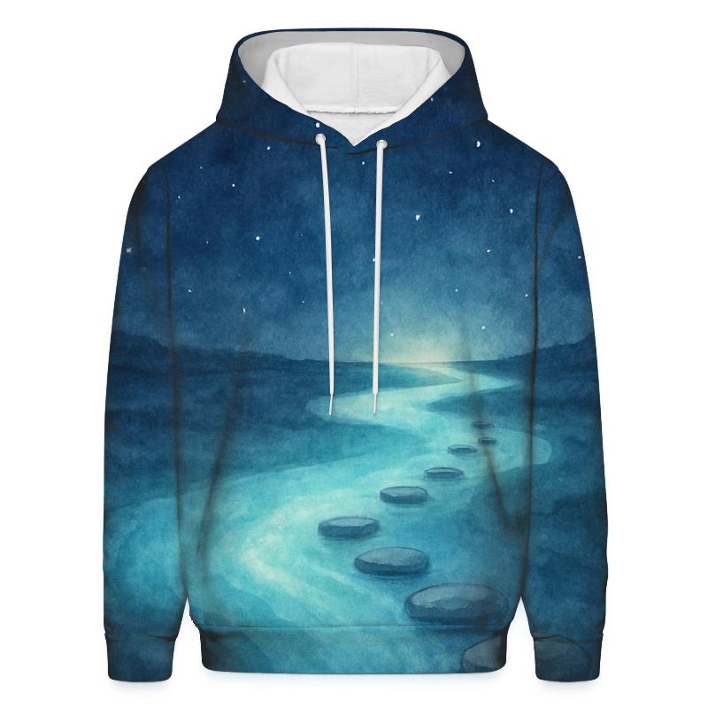 Celestial River Of Stillness embroidered hoodies