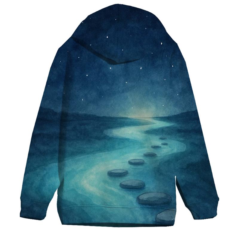 Celestial River Of Stillness embroidered hoodies