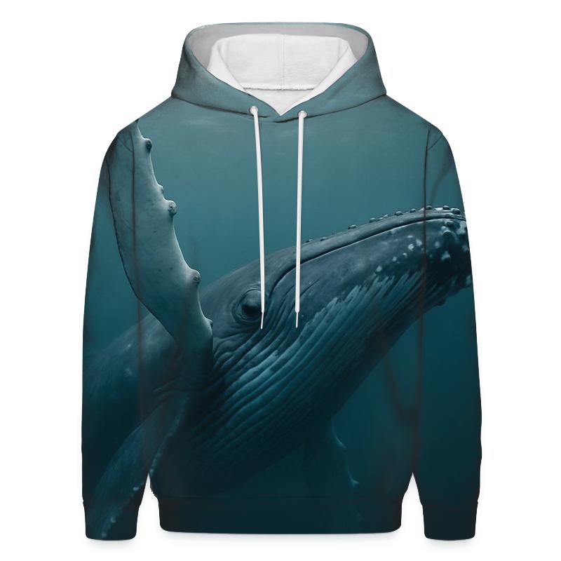 Humpback Whale Under The Swell premium hoodies