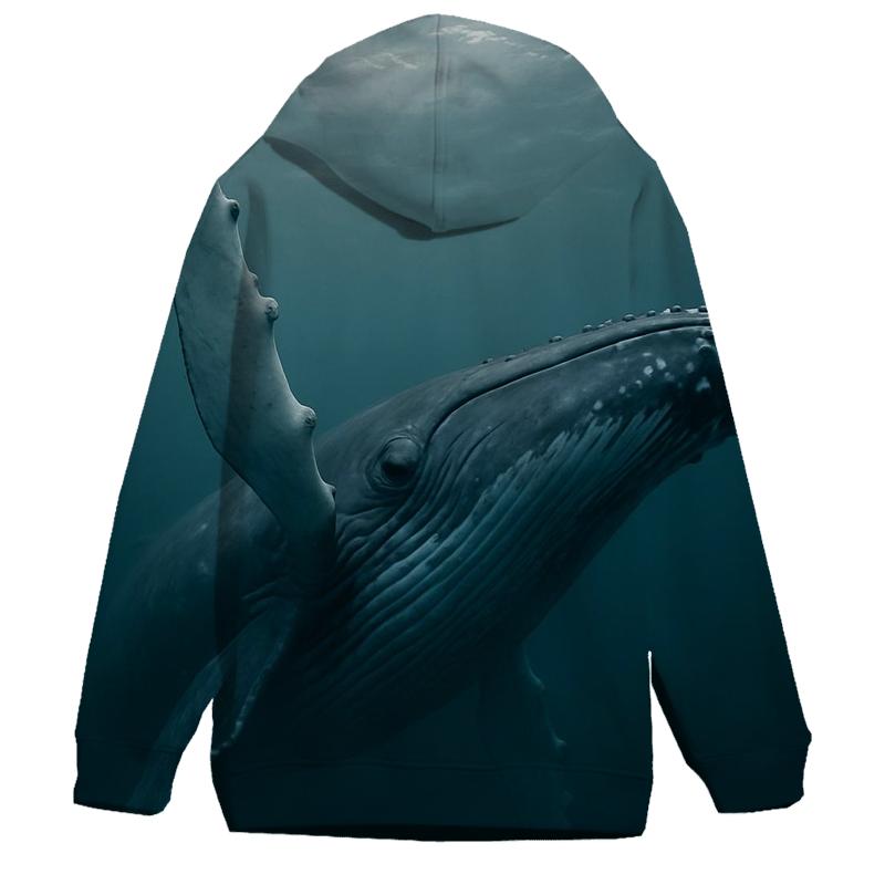 Humpback Whale Under The Swell premium hoodies