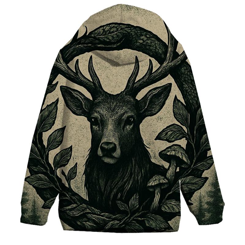 Forest Spirit Ouroboros Stag graphic hoodies