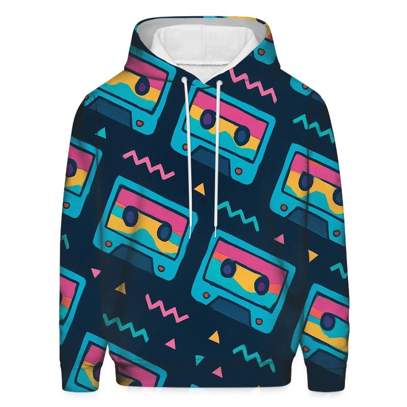 Cassette Wave Pattern lightweight hoodies