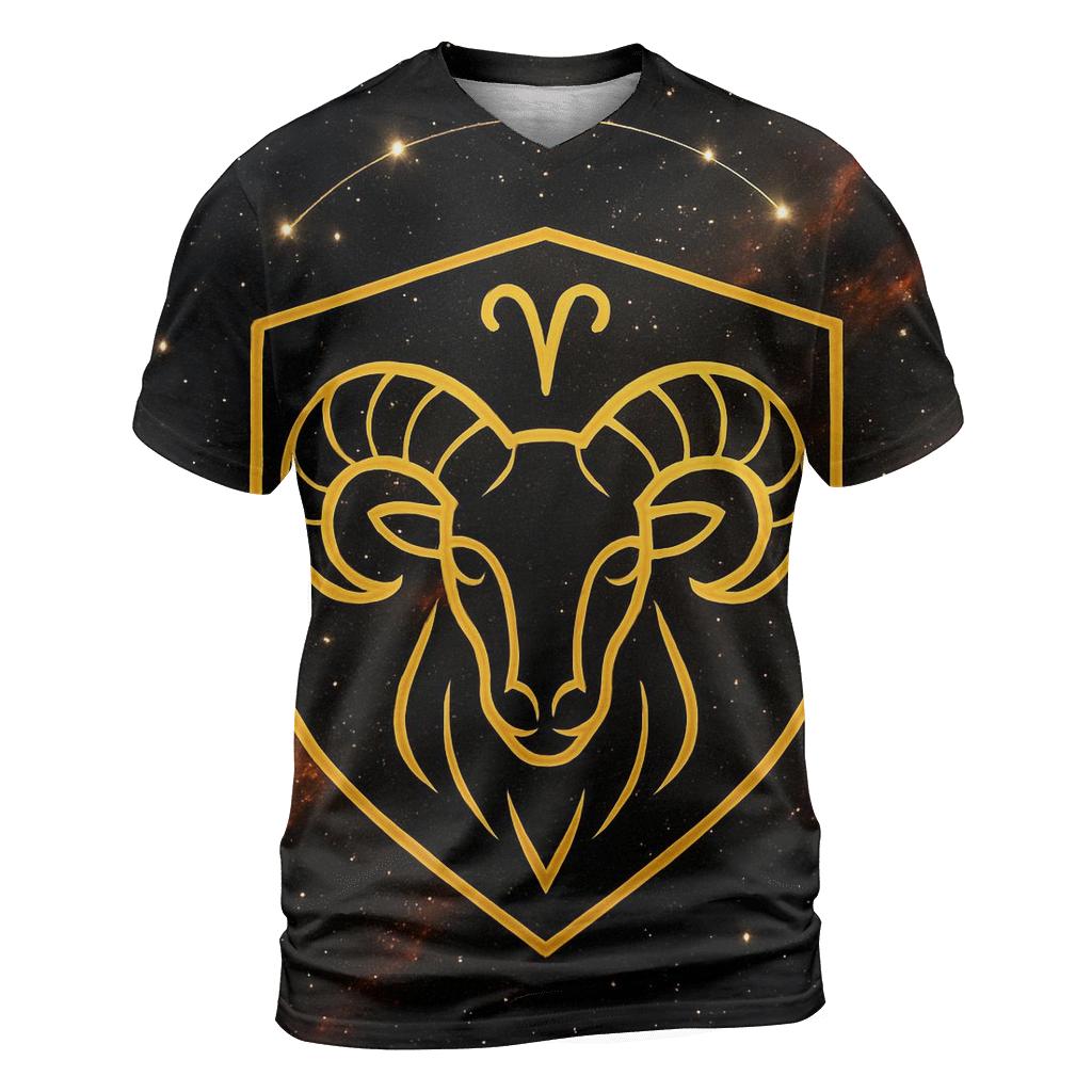 Aries Solar Ram Crest artistic all-over print tops