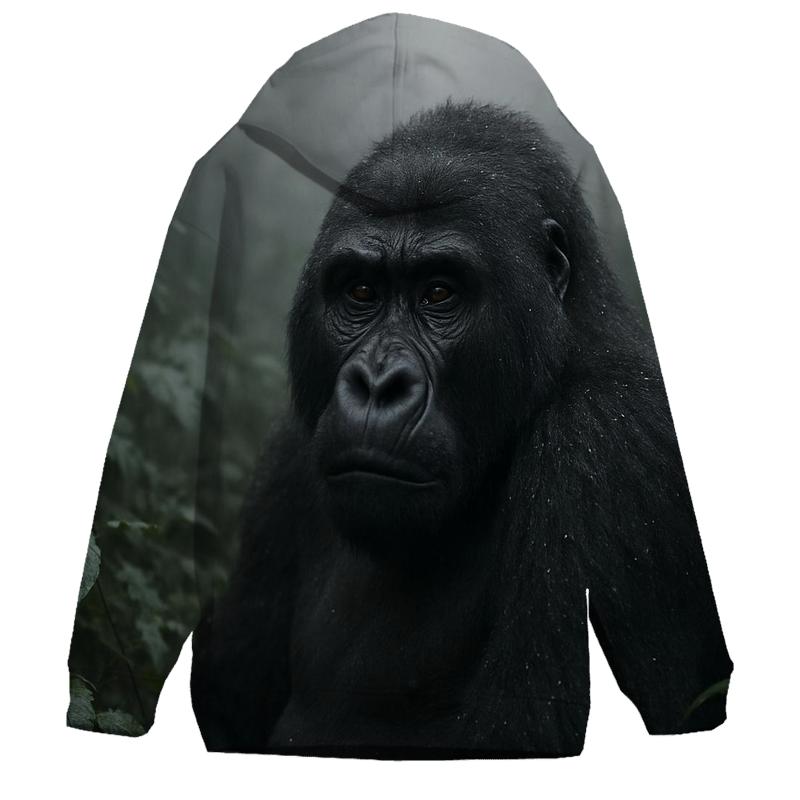 Mountain Gorilla In Misty Canopy zip-up hoodies