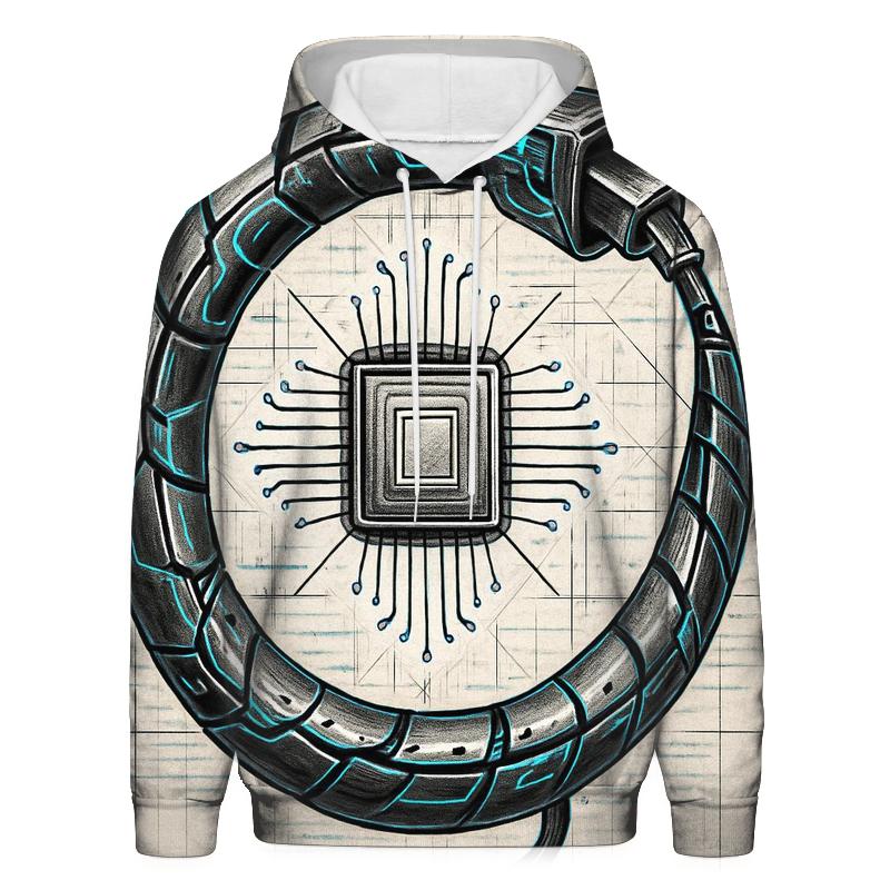 Cyber Circuit Ouroboros pullover hoodies