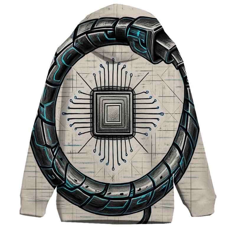 Cyber Circuit Ouroboros pullover hoodies