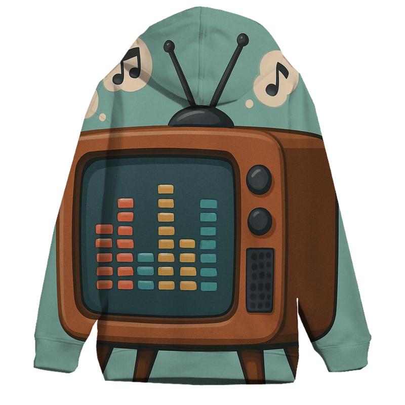 Retro TV Music Channel lightweight hoodies