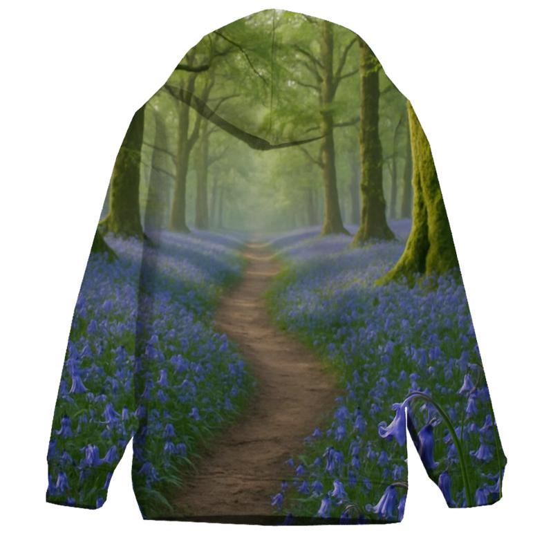 Bluebells On Ancient Woodland Path designer hoodies