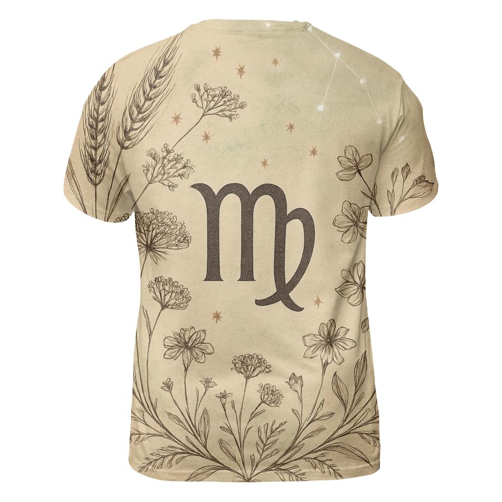Celestial Virgo Botanical Chart creative print fashion shirts