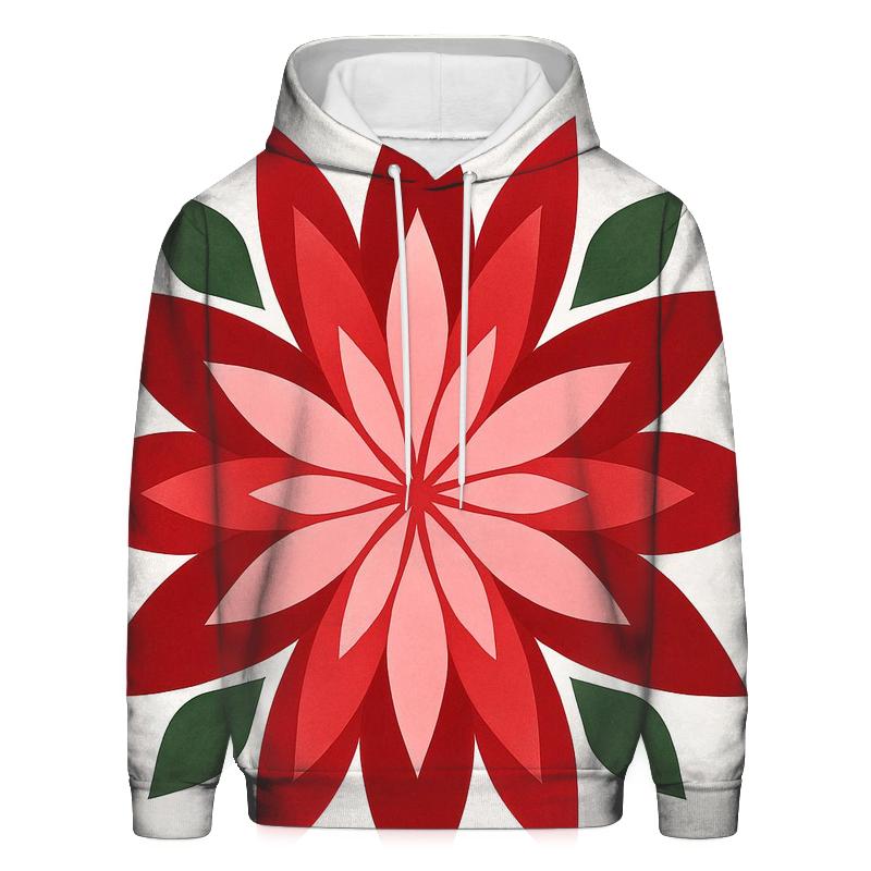 Poinsettia Petal Kaleidoscope hoodies fashion