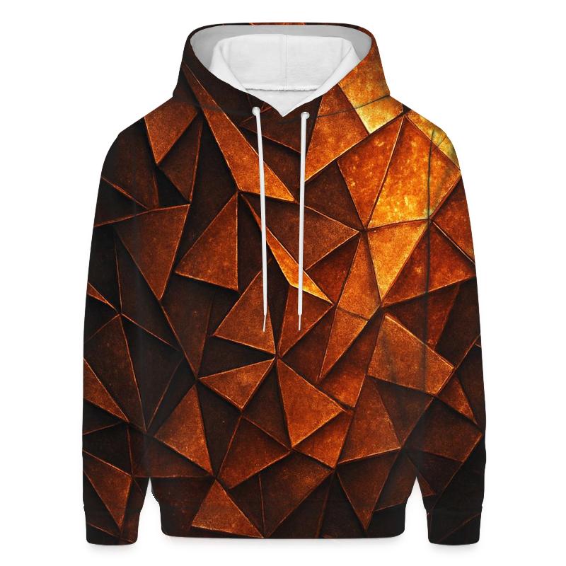 Bronze Ember Facets embroidered hoodies