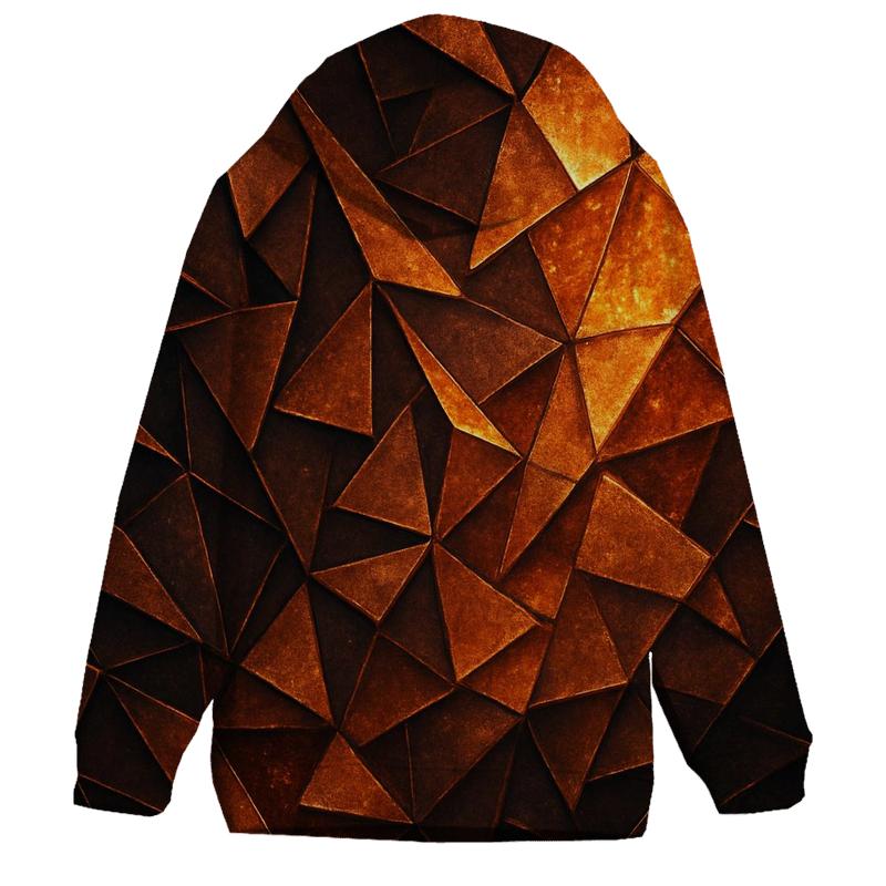 Bronze Ember Facets embroidered hoodies