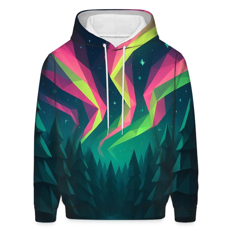 Aurora Geometric Forest lightweight hoodies