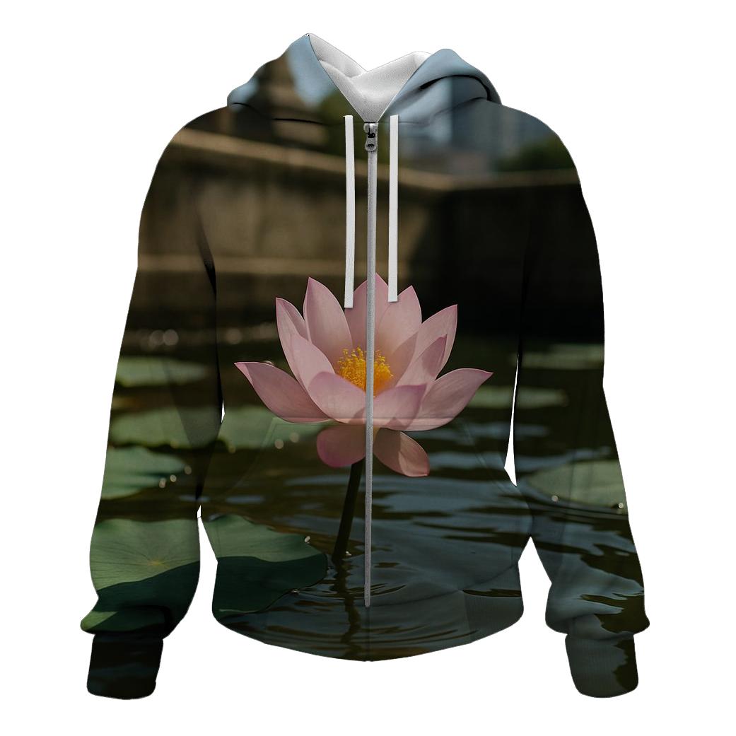 Midday Lotus On Urban Temple Pond hoodies fashion