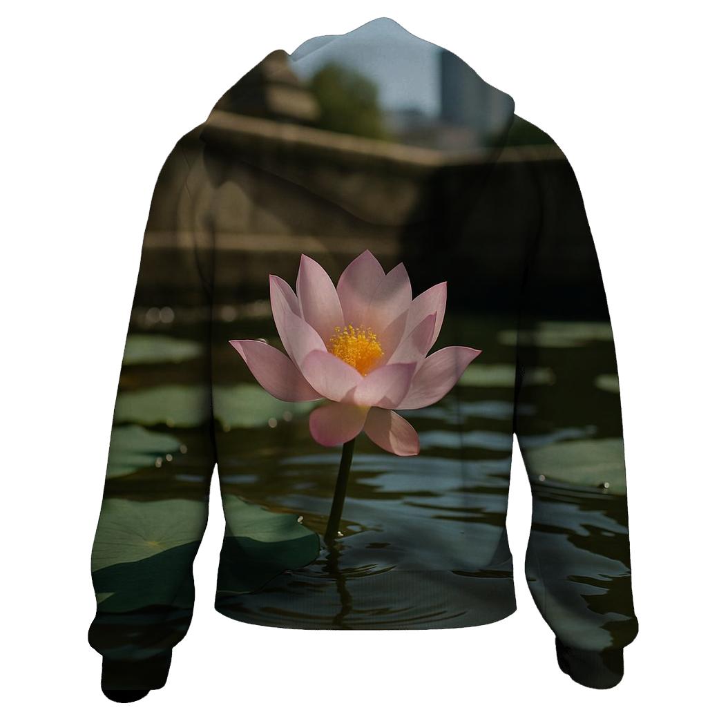 Midday Lotus On Urban Temple Pond hoodies fashion