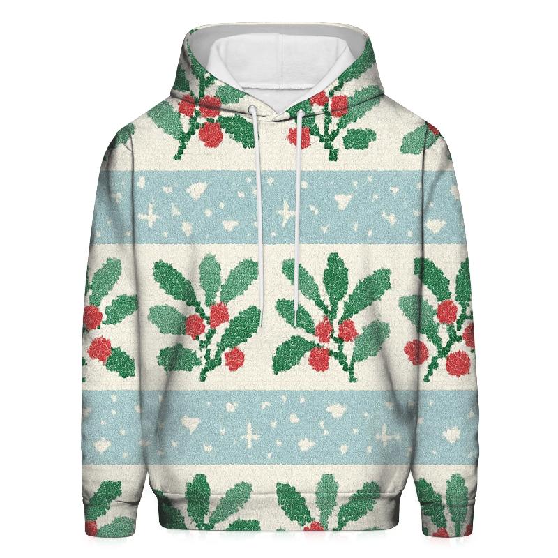 Mistletoe Confetti Snowfall Panel Design hoodie designs