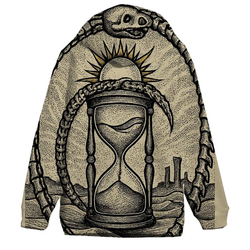 Sandglass Desert Ouroboros printed hoodies
