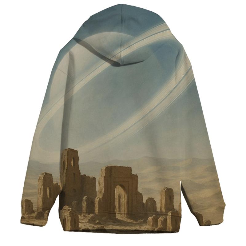 Halo Rings Over Desert Ruins hoodie designs