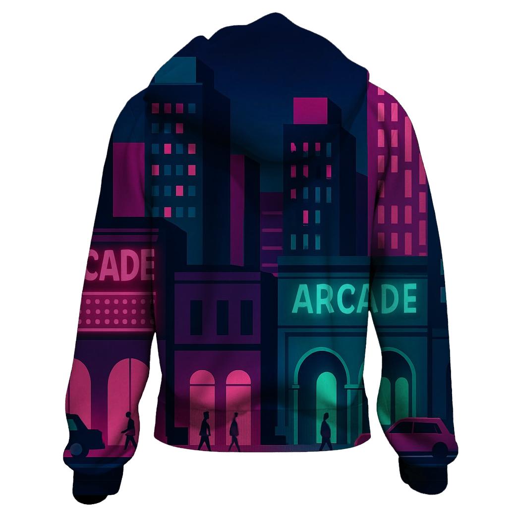 Arcade Neon City Layers designer hoodies
