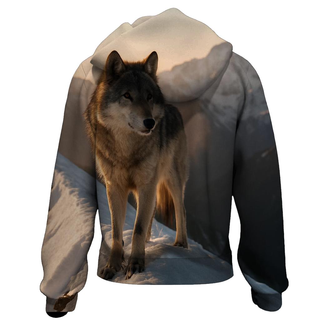 Alpine Wolf On Precipice Edge pullover hoodies