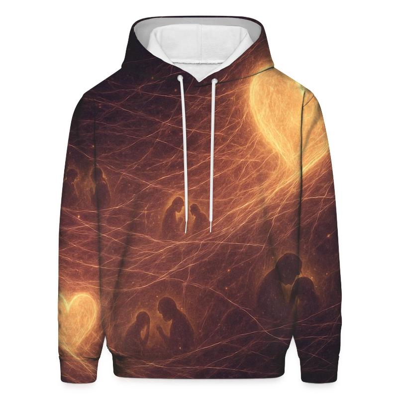Cosmic Threads Between Her Heart And Mine heavyweight hoodies