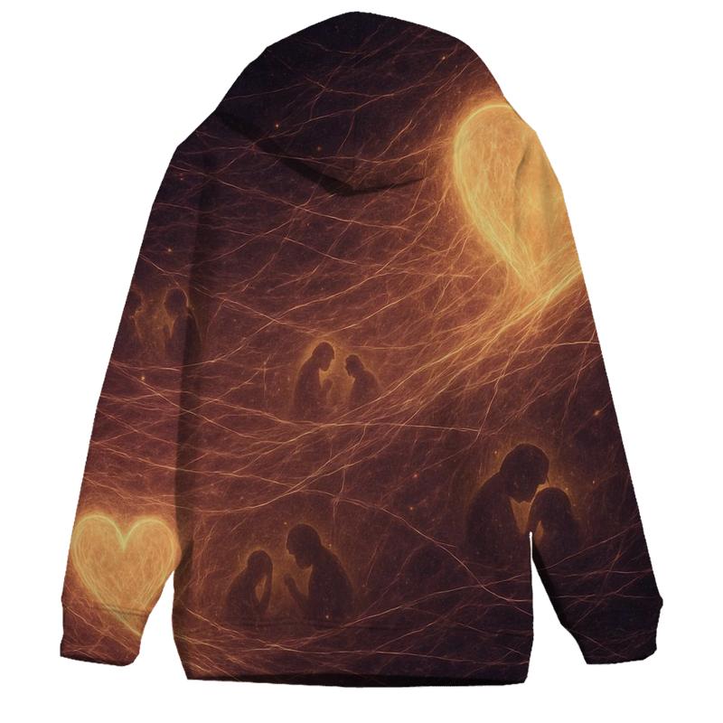 Cosmic Threads Between Her Heart And Mine heavyweight hoodies