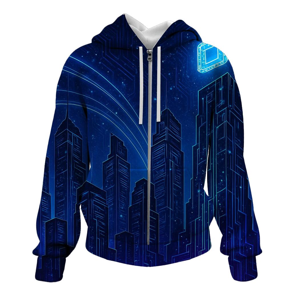 Celestial Circuit Skyline pullover hoodies
