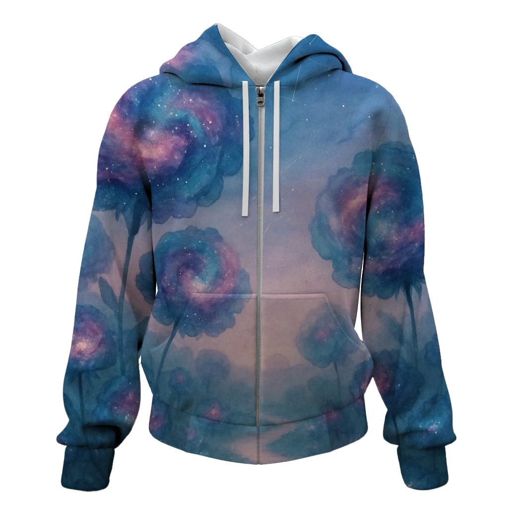 Nebula Bloom Garden custom hoodies