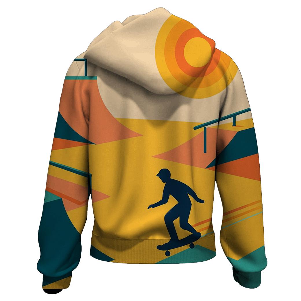 Retro Skate Park Lines zip-up hoodies