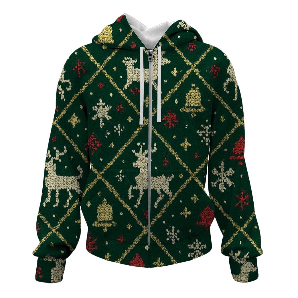 Tangled Tinsel Reindeer Lattice Design hoodie designs