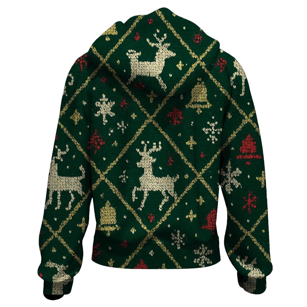 Tangled Tinsel Reindeer Lattice Design hoodie designs