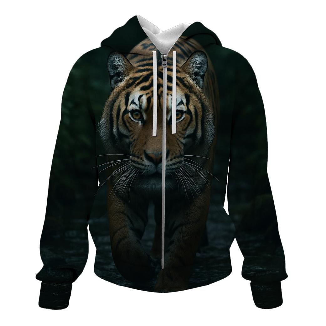 Tiger At The Forest Stream lightweight hoodies