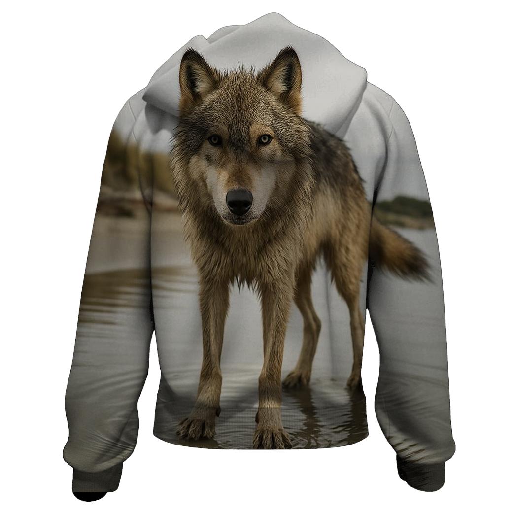 Coastal Dune Wolf At Low Tide custom hoodies