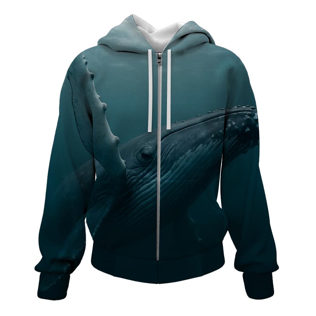 Humpback Whale Under The Swell lightweight hoodies
