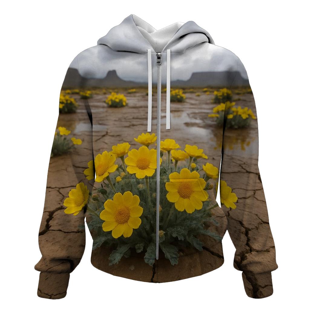 Desert Marigolds After Rare Rain lightweight hoodies