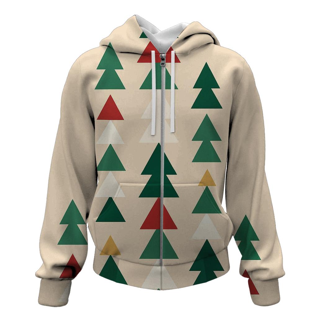 Geometric Christmas Tree Cascade printed hoodies