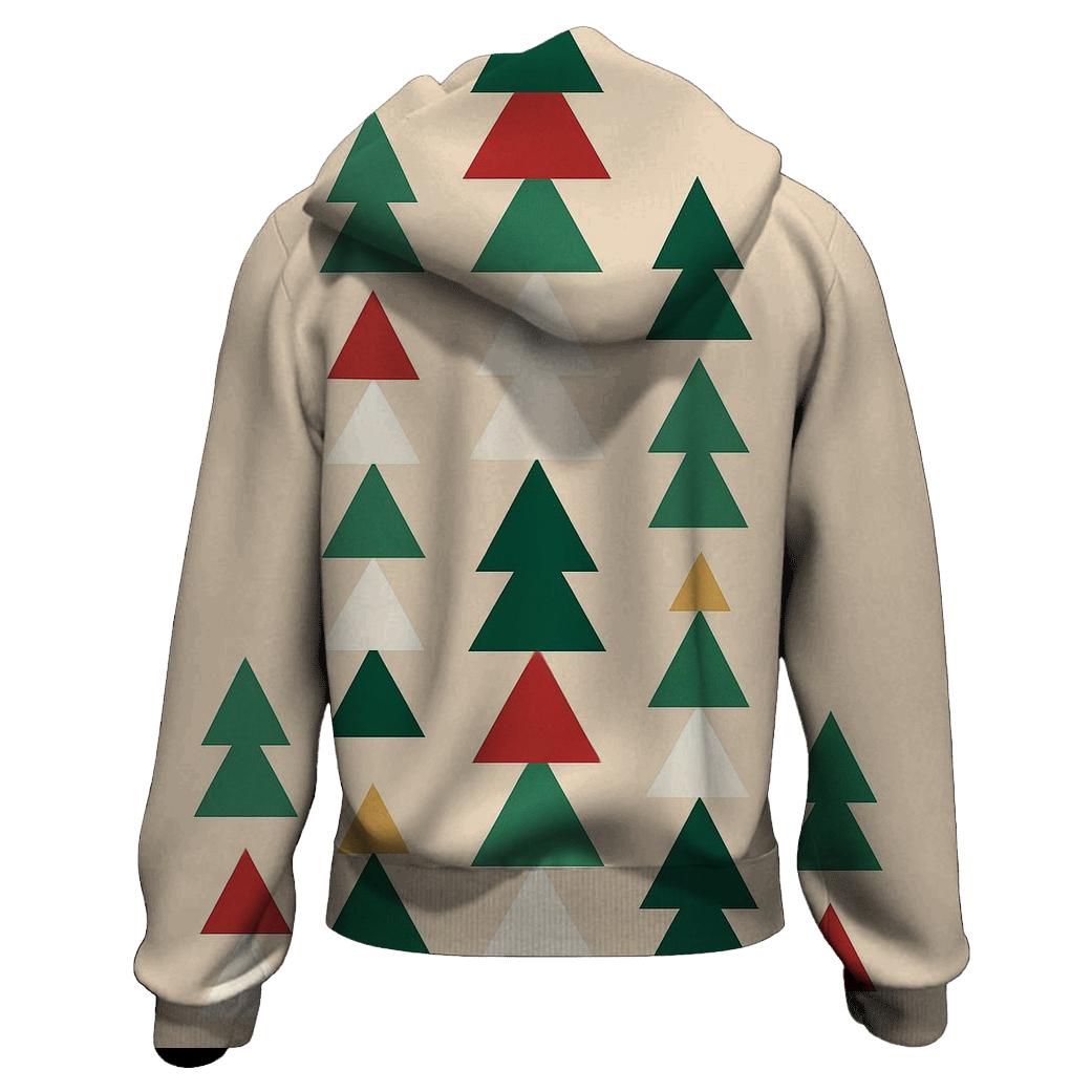 Geometric Christmas Tree Cascade printed hoodies