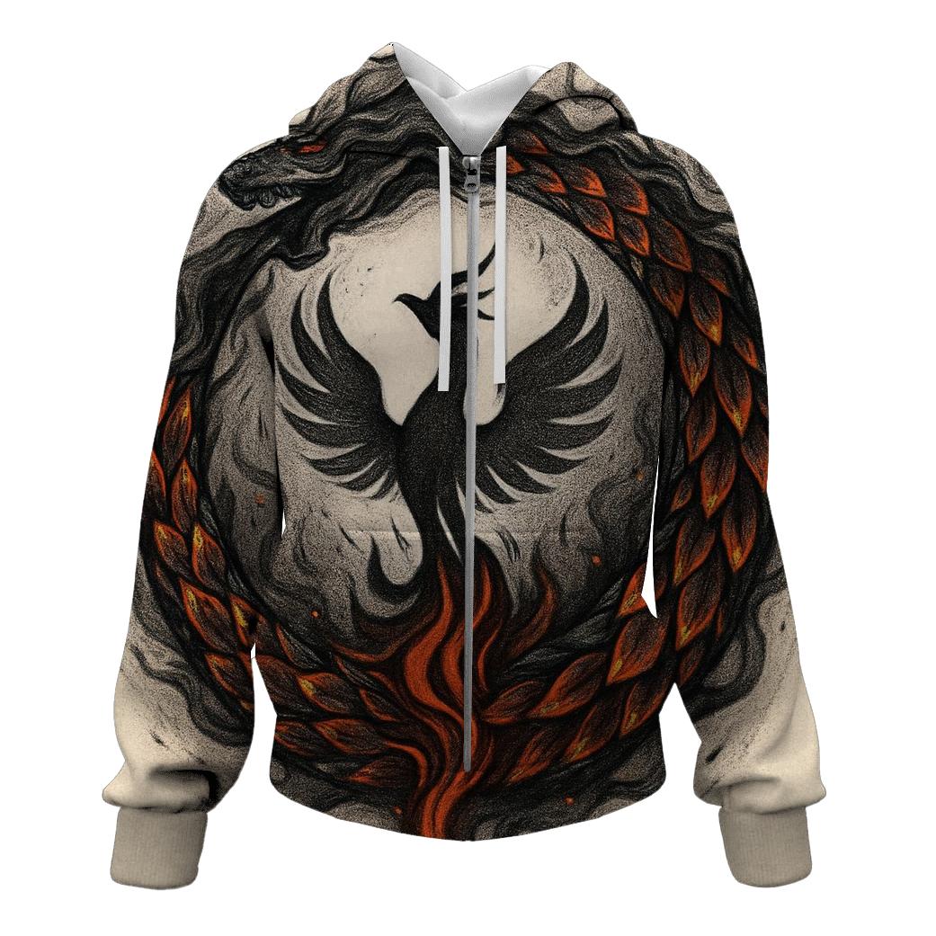 Phoenix Ash Ouroboros hoodie designs