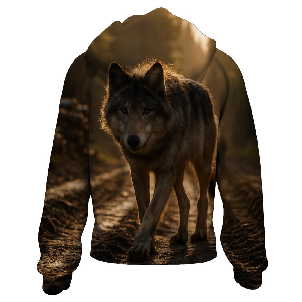 Forest Logging Road Encounter embroidered hoodies