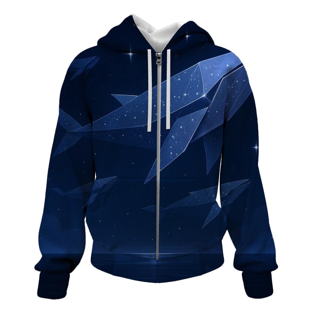 Cosmic Origami Whales premium hoodies